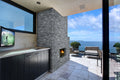 Rockmount Cosmic Black 6x18 Corner Splitface Quartzite Ledger Stone