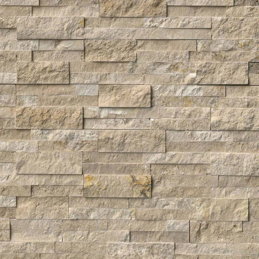 Rockmount Stacked Stone Durango Cream 6x24 Panel Split Face Travertine Ledger Stone