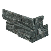 Rockmount Glacial Black 6x18 Corner Splitface Marble Ledger Stone