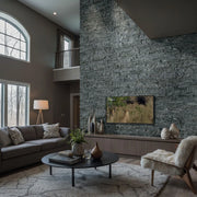 Rockmount Glacial Black 6x18 Corner Splitface Marble Ledger Stone