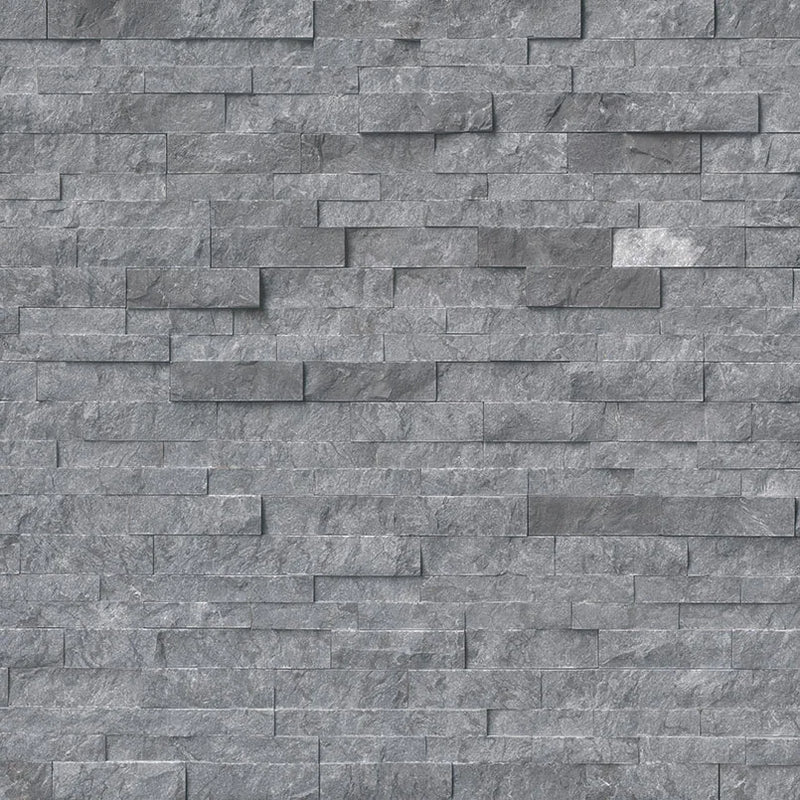 Rockmount Glacial Grey 6x24 Panel Splitface Marble Ledger Stone