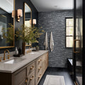 Rockmount Marquina Nero 6x18 Corner Splitface Marble Ledger Stone