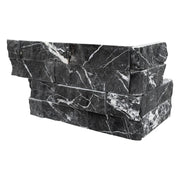 Rockmount Marquina Nero 6x18 Corner Splitface Marble Ledger Stone