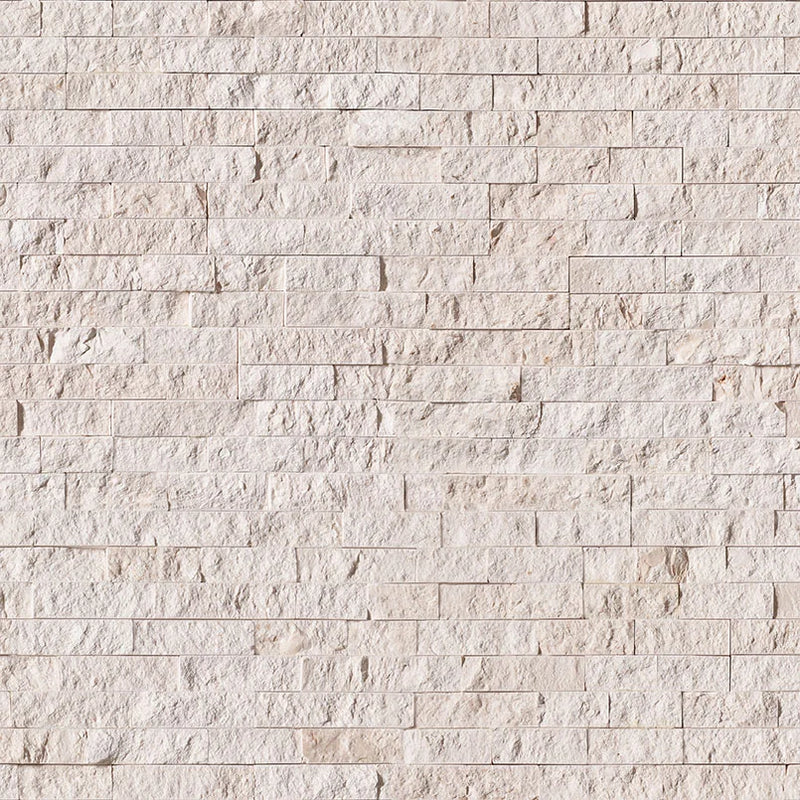 Rockmount Mayra White 6x24 Splitface Limestone Ledger Stone