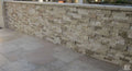 Rockmount Roman Beige Corner 6x18 Splitface Travertine Ledger Stone