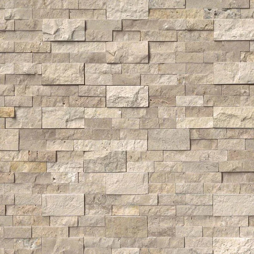 Roman Beige 6x24 Panel Splitface Travertine Ledger Stone