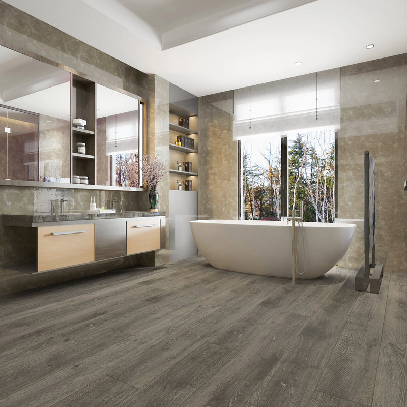 Romulus Burnished Fossil 9x60 Embossed Micro-Bevel 20mil WPC Vinyl Flooring