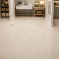 Rosalia Beige 12x12 Natural Marble Tile — Basement floor