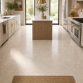 Rosalia Beige 12x12 Natural Marble Tile — Kitchen floor