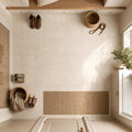 Rosalia Beige 12x12 Natural Marble Tile — Mudroom floor