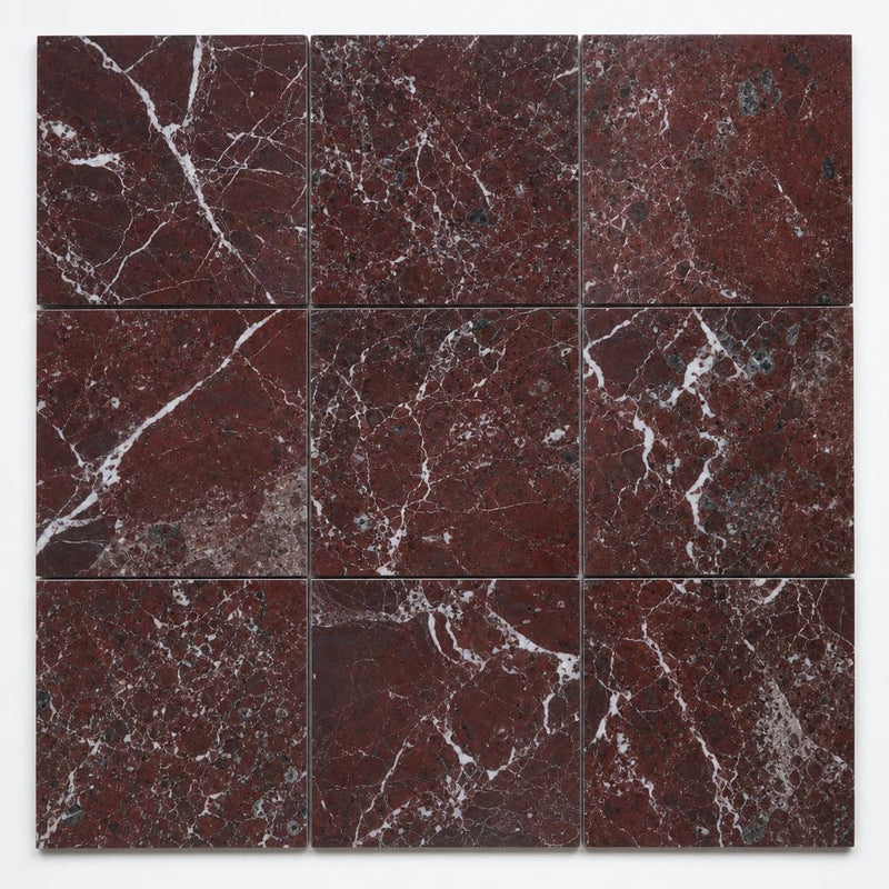 Rosso Levanto 12x12 Natural Marble Tile close-up