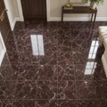 Rosso Levanto 12x12 Polished Marble Tile — Foyer floor