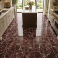 Rosso Levanto 12x12 Polished Marble Tile — Kitchen floor