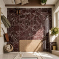 Rosso Levanto 12x12 Polished Marble Tile — Mudroom floor