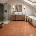 Rosso Verona 12x12 Natural Marble Tile — Bathroom floor