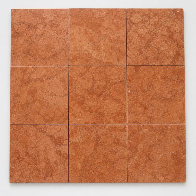 Rosso Verona 12x12 Natural Marble Tile close-up