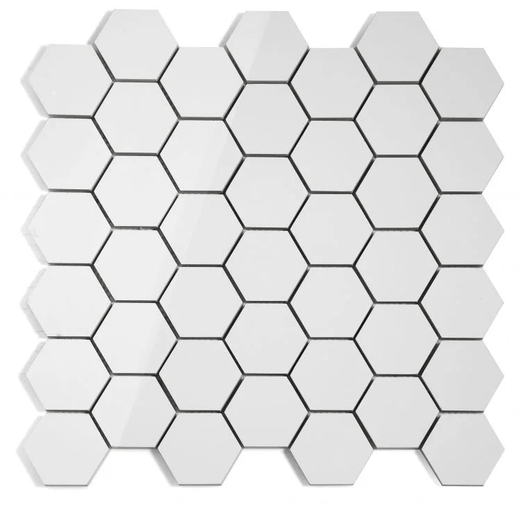 Roy White 2x2 Hexagon Polished Porcelain Mosaic