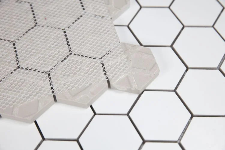 White Tile Roy White 2x2 Hexagon Matte Porcelain Mosaic