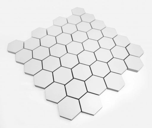 White Tile Roy White 2x2 Hexagon Matte Porcelain Mosaic