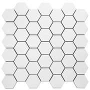 White Tile Roy White 2x2 Hexagon Matte Porcelain Mosaic