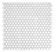White Tile Roy White 2x2 Hexagon Matte Porcelain Mosaic