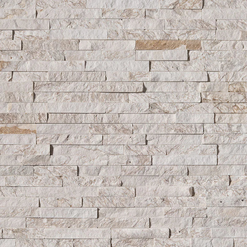 Royal White 6x24 Panel Splitface Quartzite Ledger Stone