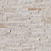 Royal White 6x18 Corner Splitface Quartzite Ledger Stone