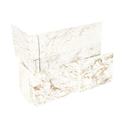 Royal White 9x18 Corner Splitface Quartzite Ledger Stone