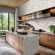 Royal White 9x18 Corner Splitface Quartzite Ledger Stone