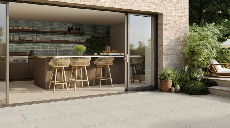 Rockmount Royal White Splitface 6x24 Quartzite Panel Ledger Stone