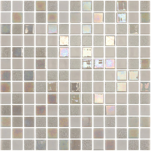 Runway Milan Grey 1x1 Meshmount 1.2sf Recycled Glass Mosaic