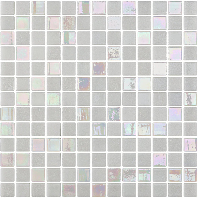 Runway Paris White 1x1 Meshmount 1.2sf Recycled Glass Mosaic
