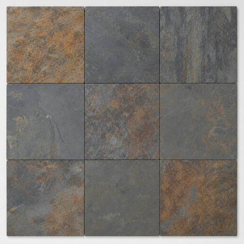 Rustic Gold 12x12 Gauged Slate Tile close-up