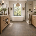 Rustic Gold 12x24 Gauged Slate Tile — Primary Bath floor