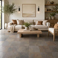 Rustic Gold 16x16 Gauged Slate Tile — Living Room floor