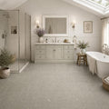 Rustic Green (Sea Grass) 12x12 Honed Natural Limestone Tile — Bathroom floor