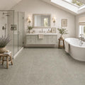 Rustic Green (Sea Grass) 12x12 Polished Natural Limestone Tile — Bathroom floor