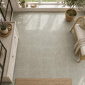 Rustic Green (Sea Grass) 12x12 Polished Natural Limestone Tile — Sunroom floor