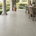 Rustic Green (Sea Grass) 18x18 Honed Limestone Tile — Covered Patio floor