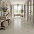 Rustic Green (Sea Grass) 18x18 Polished Limestone Tile — Hallway floor