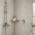 Rustic Green (Sea Grass) 3x6 Antique Subway Limestone Tile — Bathroom shower wall