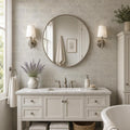 Rustic Green (Sea Grass) 3x6 Antique Subway Limestone Tile — Bathroom wall