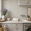 Rustic Green (Sea Grass) 3x6 Antique Subway Limestone Tile — Laundry Room backsplash