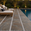 Rustic Slate Paver 16x16 Natural 1.25 inch (Discontinued) — Backyard pool deck