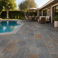 Rustic Slate Paver 16x24 Natural 1.25 inch — Backyard pool deck