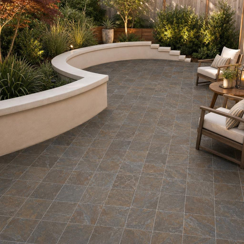 Rustic Slate Paver 6x6 Natural 1.25 inch — Backyard patio