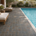 Rustic Slate Paver 6x6 Natural 1.25 inch — Backyard pool deck