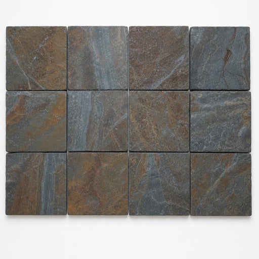 Rustic Slate Paver 6x6 Natural 1.25 inch close-up