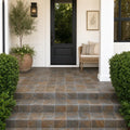 Rustic Slate Paver 6x6 Natural 1.25 inch — Front Yard front porch