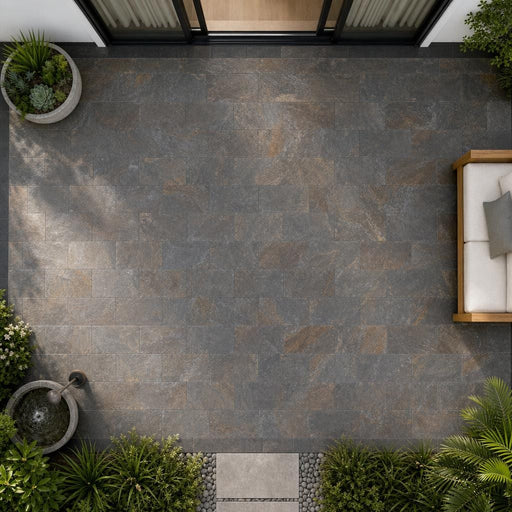 Rustic Slate Paver 8x16 Natural 1.25 inch — Backyard patio
